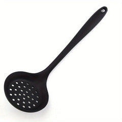 2pcs Long Handle Silicone Colander Spoon Heat Resistant Filter Spoon