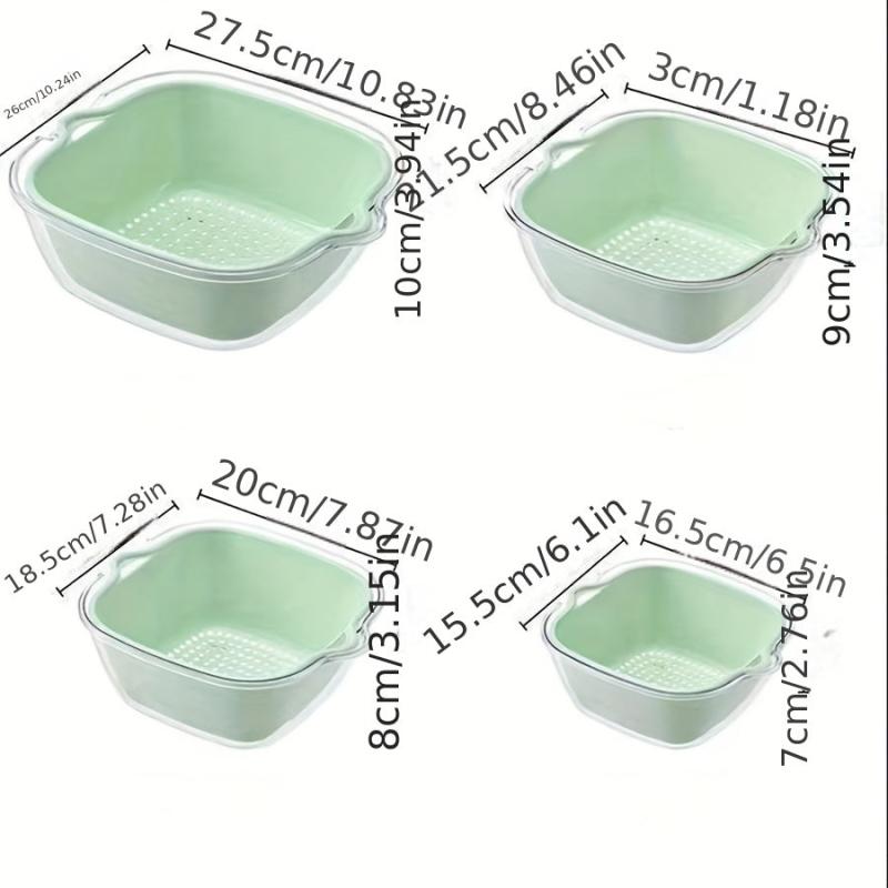 Double Layer Drain Basket for Veggies & Fruits - Kitchen Essential