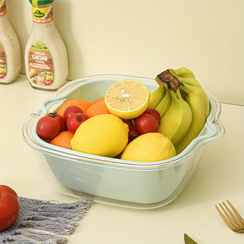 Double Layer Drain Basket for Veggies & Fruits - Kitchen Essential