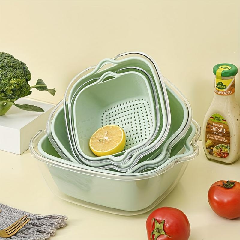 Double Layer Drain Basket for Veggies & Fruits - Kitchen Essential