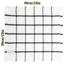3pc Waffle Dish Towels Checkered Cotton Dish Rags Napkins Scouring Pads