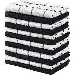 3pc Waffle Dish Towels Checkered Cotton Dish Rags Napkins Scouring Pads