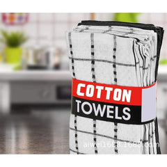 3pc Waffle Dish Towels Checkered Cotton Dish Rags Napkins Scouring Pads