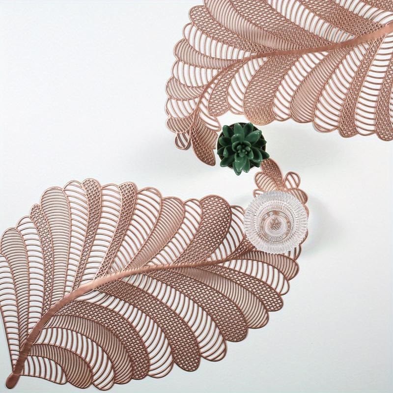 1pc Leaf PVC Placemat & Coaster Set - Durable and Stylish Table Decor