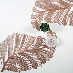 1pc Leaf PVC Placemat & Coaster Set - Durable and Stylish Table Decor