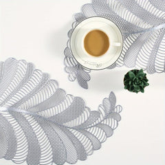 1pc Leaf PVC Placemat & Coaster Set - Durable and Stylish Table Decor