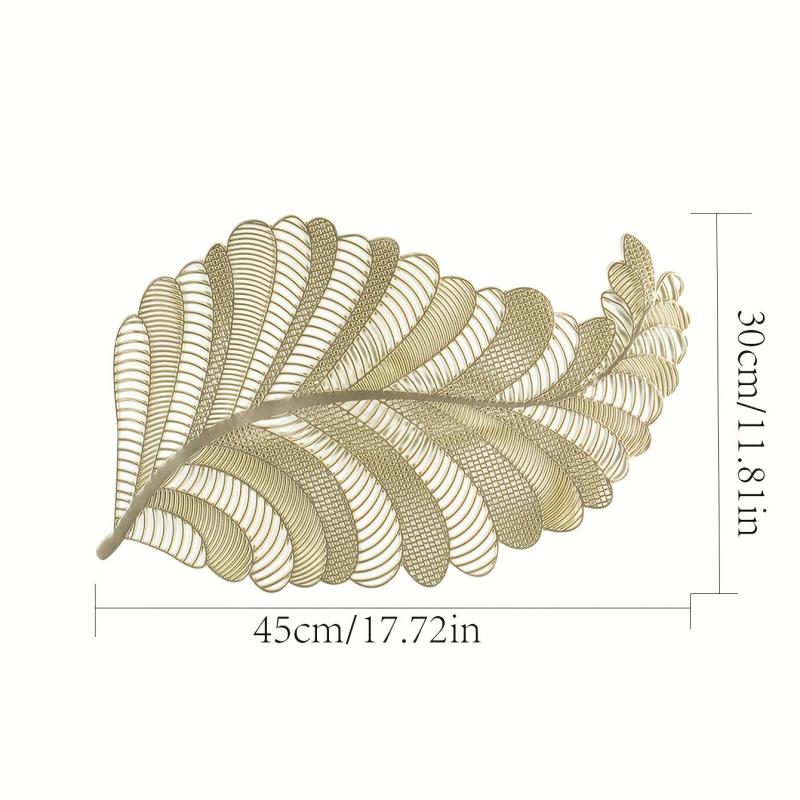 1pc Leaf PVC Placemat & Coaster Set - Durable and Stylish Table Decor