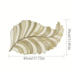 1pc Leaf PVC Placemat & Coaster Set - Durable and Stylish Table Decor