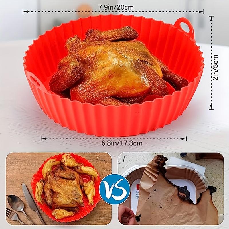 1pc Silicone Air Fryer Liner Reusable Baking Pan Easy Clean