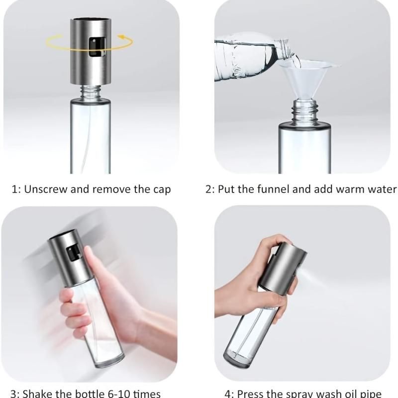 100ml Stainless Steel Spray Bottle with Dustproof Nozzle