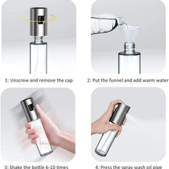 100ml Stainless Steel Spray Bottle with Dustproof Nozzle
