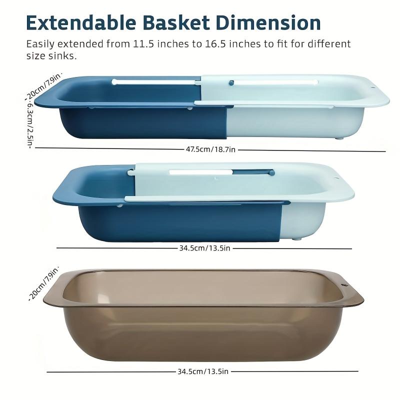 Collapsible Over The Sink Strainer Basket Set With Bowl