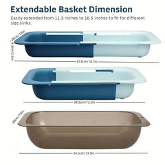 Collapsible Over The Sink Strainer Basket Set With Bowl