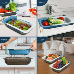 Collapsible Over The Sink Strainer Basket Set With Bowl