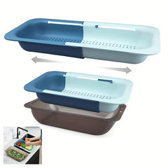 Collapsible Over The Sink Strainer Basket Set With Bowl