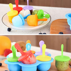 Silicone Popsicle Molds with 7 Cavities, DIY Ice Pop Mold
