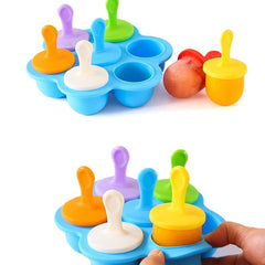 Silicone Popsicle Molds with 7 Cavities, DIY Ice Pop Mold