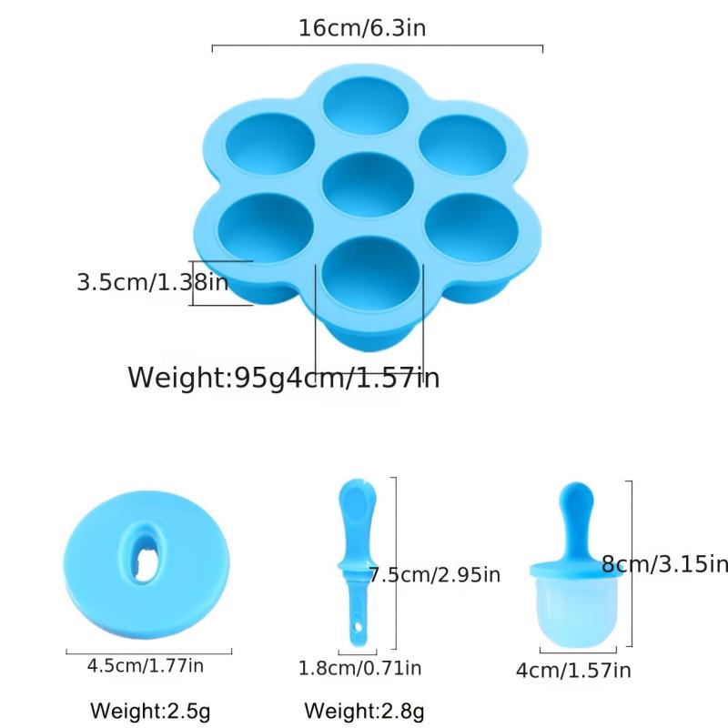 Silicone Popsicle Molds with 7 Cavities, DIY Ice Pop Mold