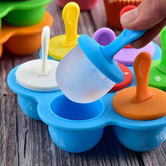 Silicone Popsicle Molds with 7 Cavities, DIY Ice Pop Mold