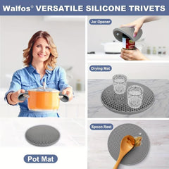 12pcs Silicone Insulated Mat Anti-skid Pad Kitchen Hot Plate Spoon Food Silico