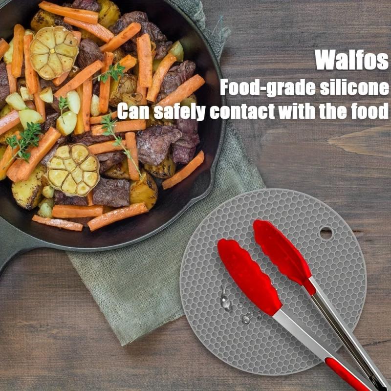 12pcs Silicone Insulated Mat Anti-skid Pad Kitchen Hot Plate Spoon Food Silico