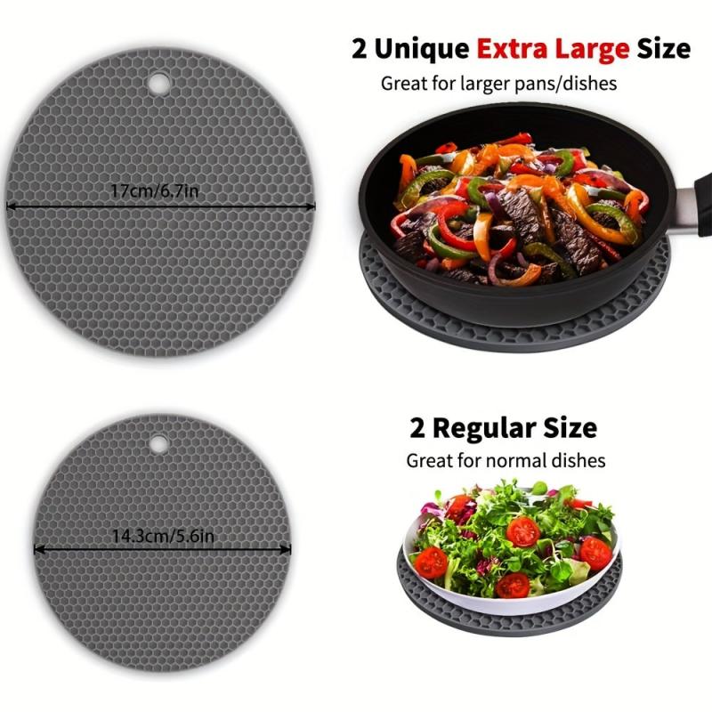12pcs Silicone Insulated Mat Anti-skid Pad Kitchen Hot Plate Spoon Food Silico