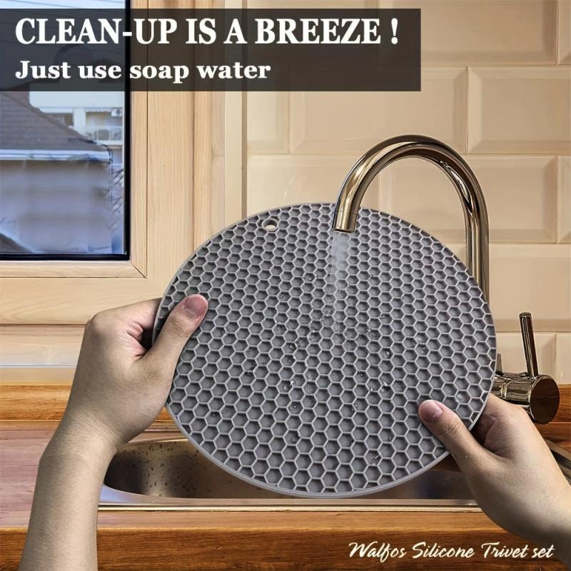 12pcs Silicone Insulated Mat Anti-skid Pad Kitchen Hot Plate Spoon Food Silico