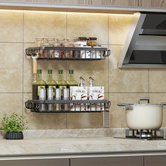 Spice Rack Organizer Wall Mounted Hanging Seasoning Spice Organizer Rack