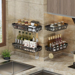 Spice Rack Organizer Wall Mounted Hanging Seasoning Spice Organizer Rack