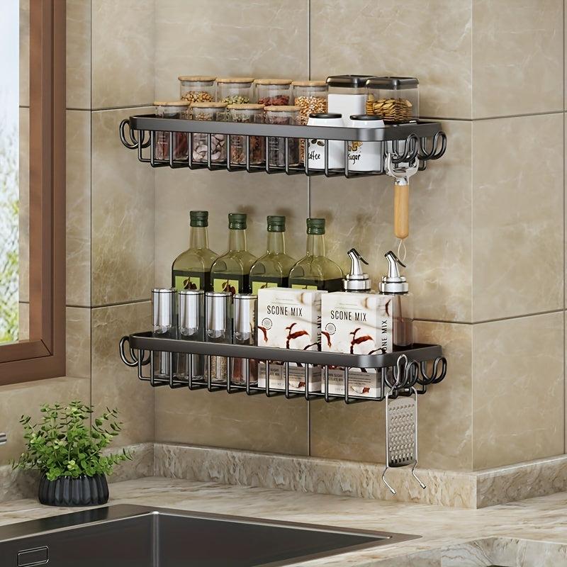 Spice Rack Organizer Wall Mounted Hanging Seasoning Spice Organizer Rack