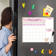 Magnetic Board Calendar Kit for Fridge Wall Kitchen