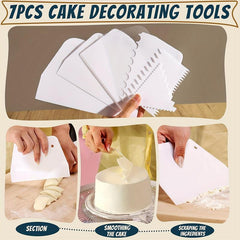 7pcs Cake Smoother Dough Scraper Cutter Fondant Frosting Smoothing Tool Set