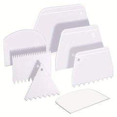 7pcs Cake Smoother Dough Scraper Cutter Fondant Frosting Smoothing Tool Set