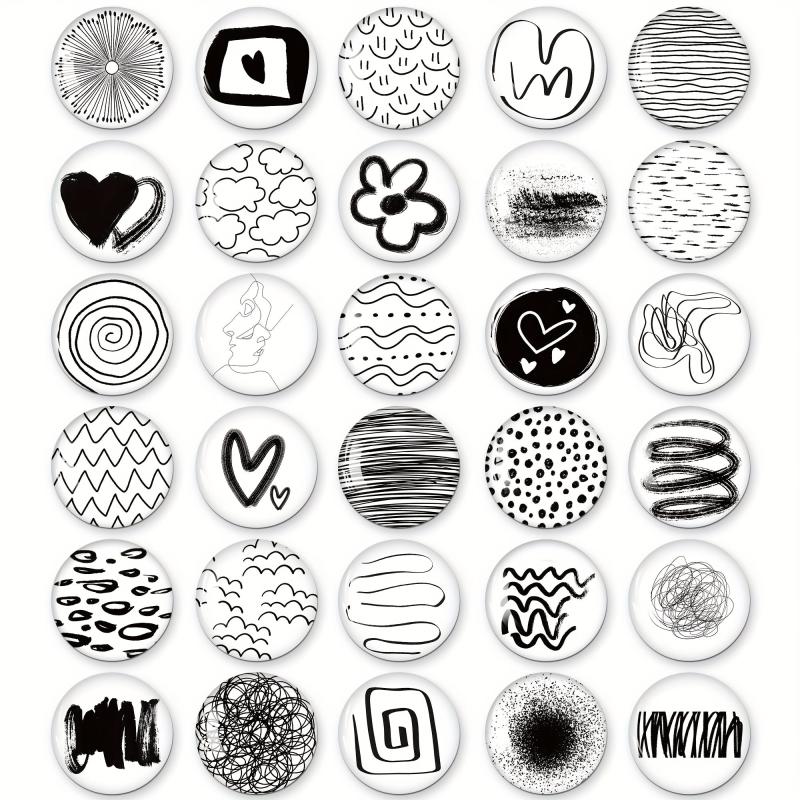30pcs 3D Graffiti Magnets & Doodle Stickers for Kitchen