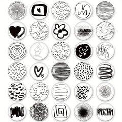 30pcs 3D Graffiti Magnets & Doodle Stickers for Kitchen