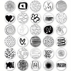 30pcs 3D Graffiti Magnets & Doodle Stickers for Kitchen