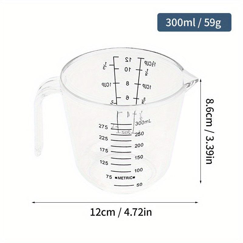 3pcs Plastic Measuring Cup Stackable Heat-resistant Cup Set with Handle & Nozzle