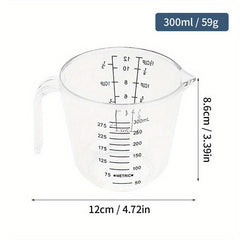 3pcs Plastic Measuring Cup Stackable Heat-resistant Cup Set with Handle & Nozzle