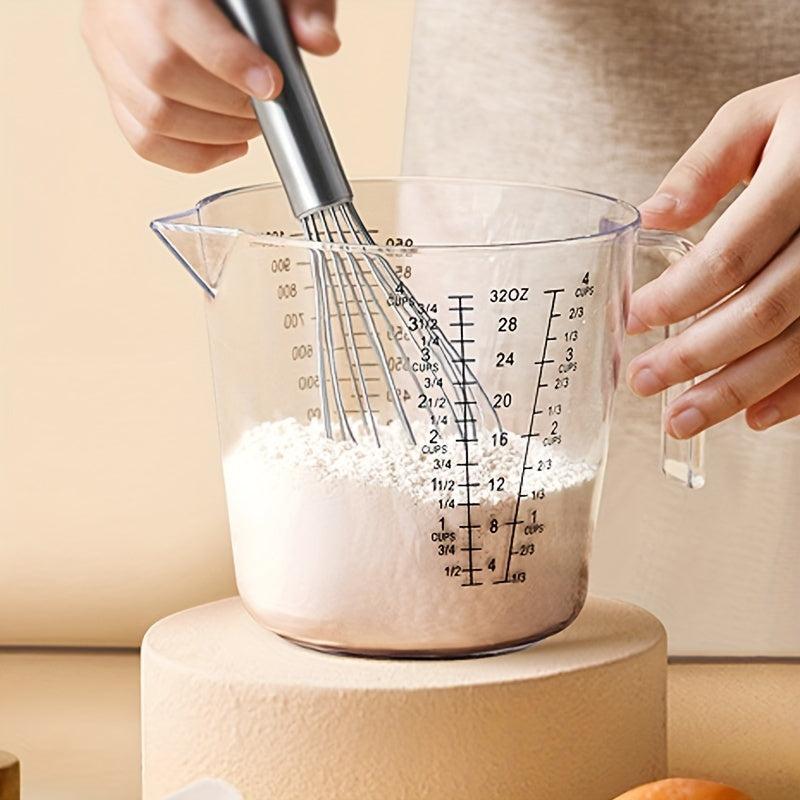 3pcs Plastic Measuring Cup Stackable Heat-resistant Cup Set with Handle & Nozzle