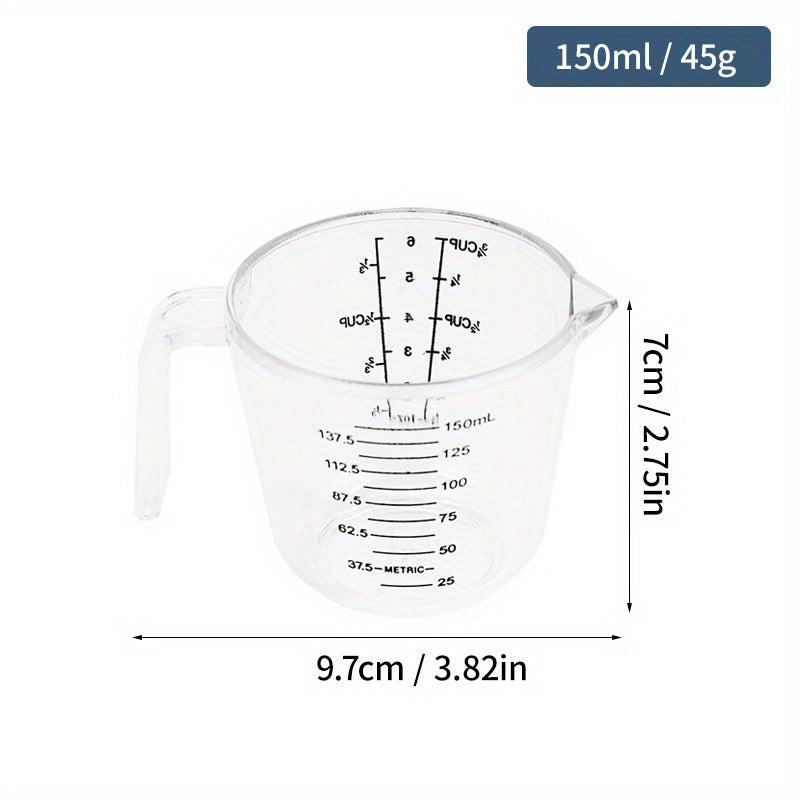 3pcs Plastic Measuring Cup Stackable Heat-resistant Cup Set with Handle & Nozzle