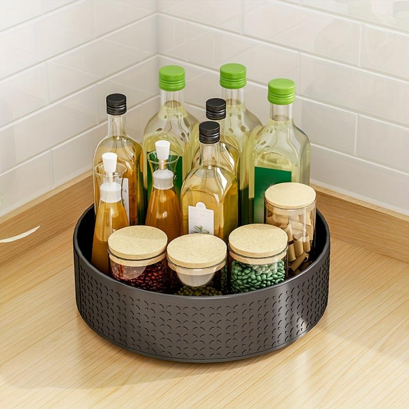 1pc Tiered Spice Spinner Rack Organizer