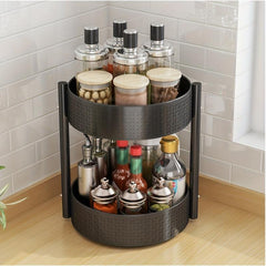 1pc Tiered Spice Spinner Rack Organizer