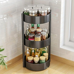 1pc Tiered Spice Spinner Rack Organizer