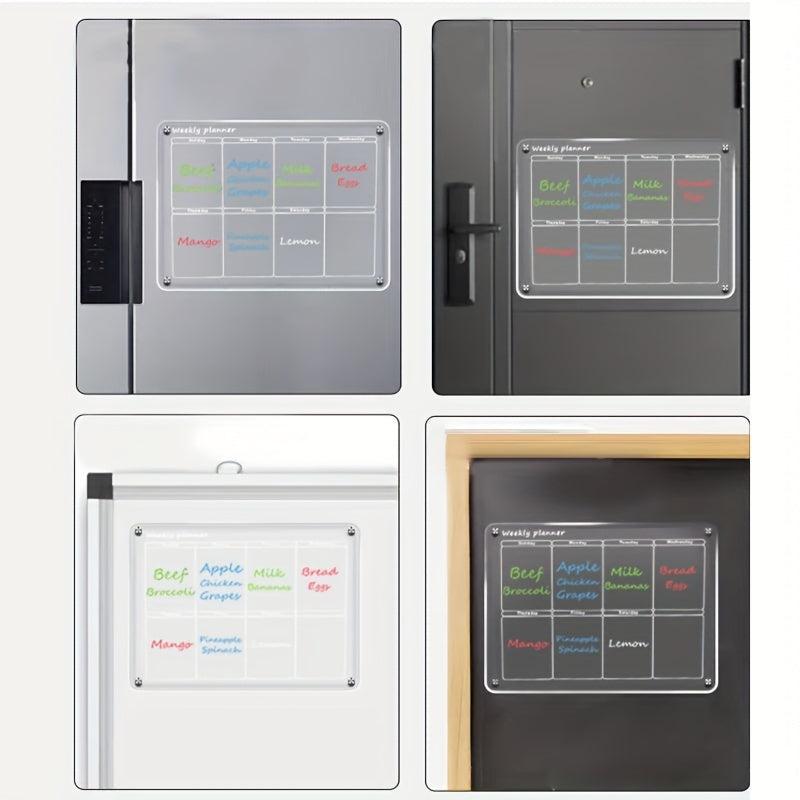 Acrylic Magnetic Dry Erase Calendar for Fridge Clear Weekly Planner