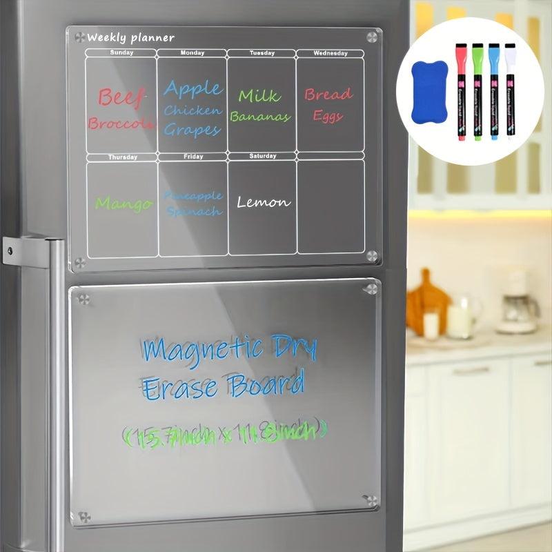 Acrylic Magnetic Dry Erase Calendar for Fridge Clear Weekly Planner