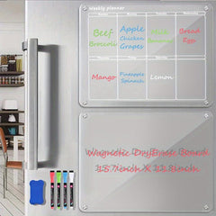 Acrylic Magnetic Dry Erase Calendar for Fridge Clear Weekly Planner
