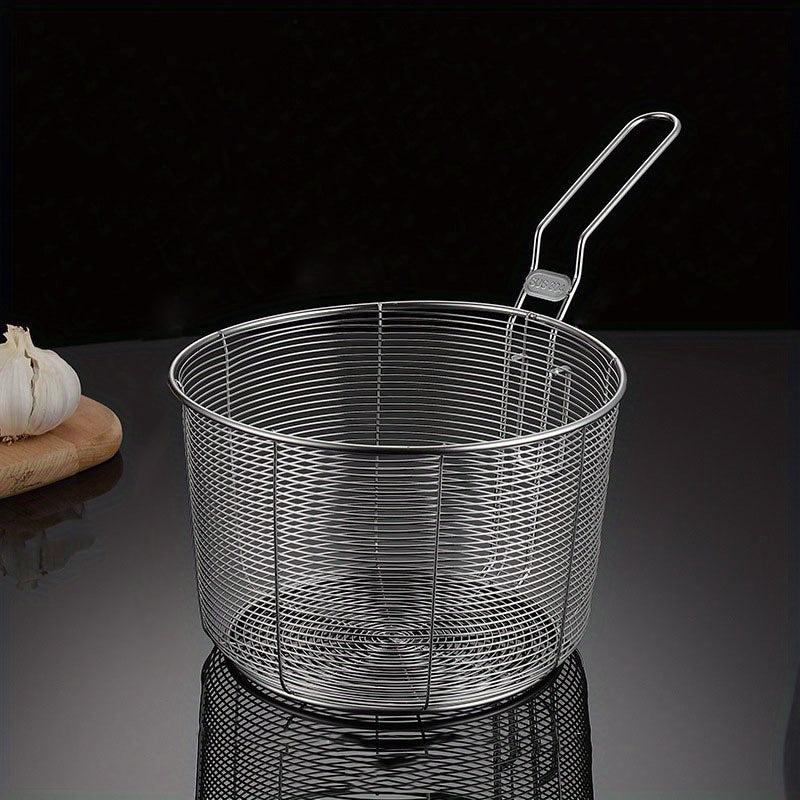 Stainless Steel Noodle Cooker Drain Basket for Frying, French Fries, Snacks