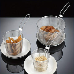 Stainless Steel Noodle Cooker Drain Basket for Frying, French Fries, Snacks