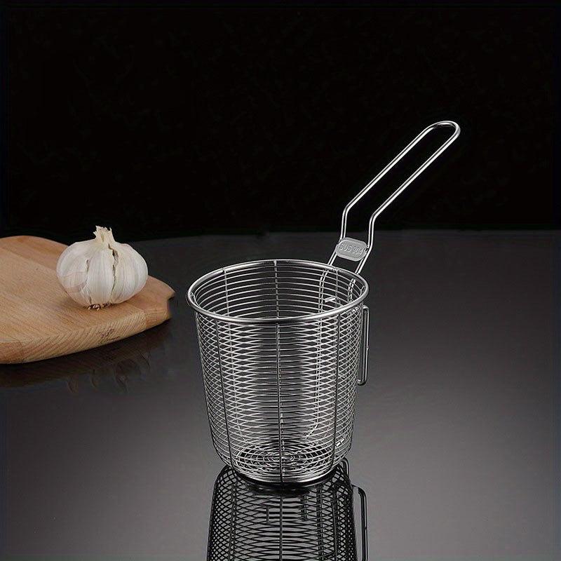 Stainless Steel Noodle Cooker Drain Basket for Frying, French Fries, Snacks
