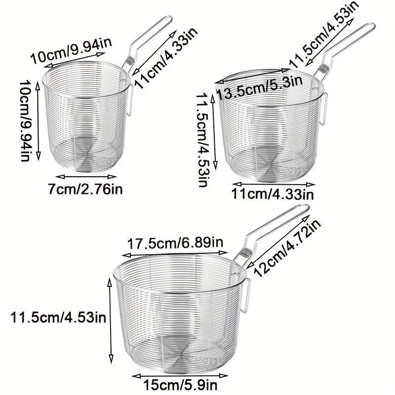 Stainless Steel Noodle Cooker Drain Basket for Frying, French Fries, Snacks
